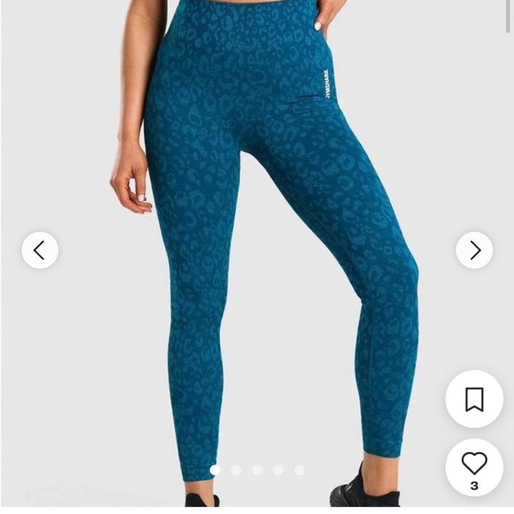 Gymshark Blue Leopard Print Leggings